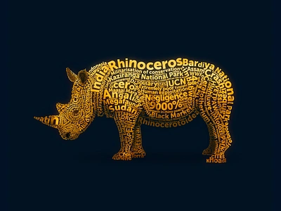 Rhinoceros 🦏 animal endangered species illustration portait rhinoceros typography wildlife wwf yatish asthana