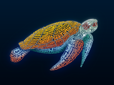 Sea Turtle 🐢 earth endangered species illustration india ocean sea creature sea turtle typogaphy wildlife wwf yatish asthana
