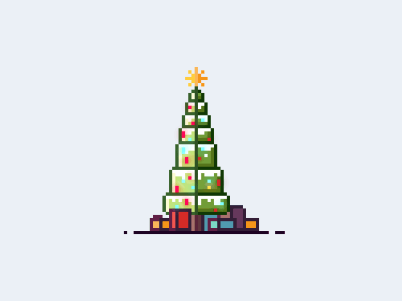Merry Christmas 🎄 2019 8bit animation christmas tree holiday illustration new year pixel art yatish asthana