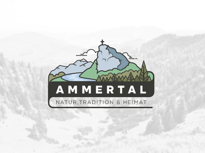 The beautiful »Ammertal« bavaria garmisch partenkirchen germany hiking landscape logo mountain nature