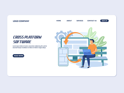 Cross Platform Softwar app development illustration ui ux