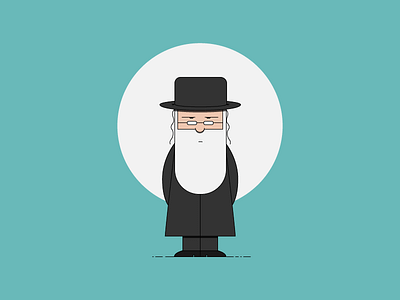 Rabbi 2d debut illustrator judaisme minimalist rabbi religious
