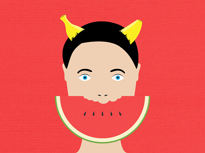 Fruits Portrait banana illustrator portrait print watermelon