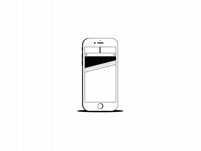 CutPhone Gif black gif guillotine illustrator iphone white