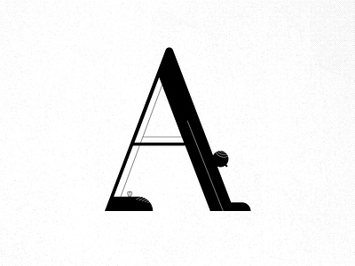 Letter A black character font illustration typo white