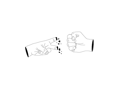 Rock Paper Scissors black break chifoumi hand illustrator rock scissor stone white