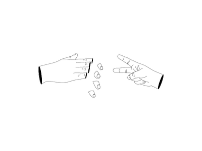 Rock Paper Scissors black break chifoumi hand illustrator rock scissor stone white