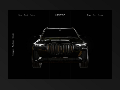 Car Landing page animation - BmwX7 Landing page 3d 3d animation after effect after effects animation app interaction bmw car car website cinema 4d clean ui design illustration landing page motion redesign ui ux web webdesign website