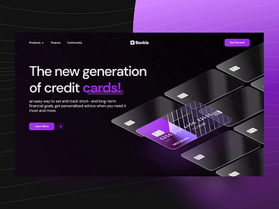 Credit Card Landing Page - Ui motion 3d animation after effect after effects animation animation app animation app interaction app interface app motion bank clean clean ui credit kadao landing page landing page design motion ui uidesign web design