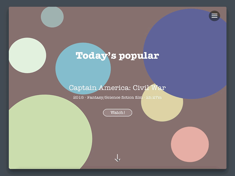 web menu concept animation categories colors concept flat genres menu pastel scroll ui web web design