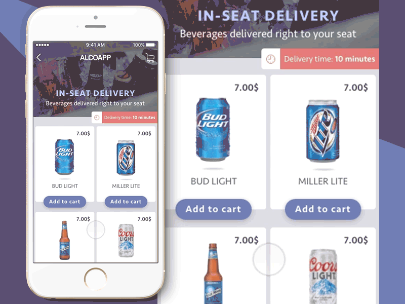 Scroll Alco alco app beer cards delivery ecommerce ios scroll