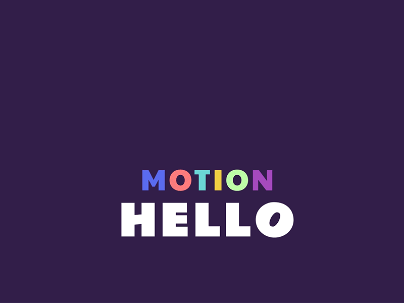 Hello Motion! after effects animation ball bouncy circle colours neon simple splash