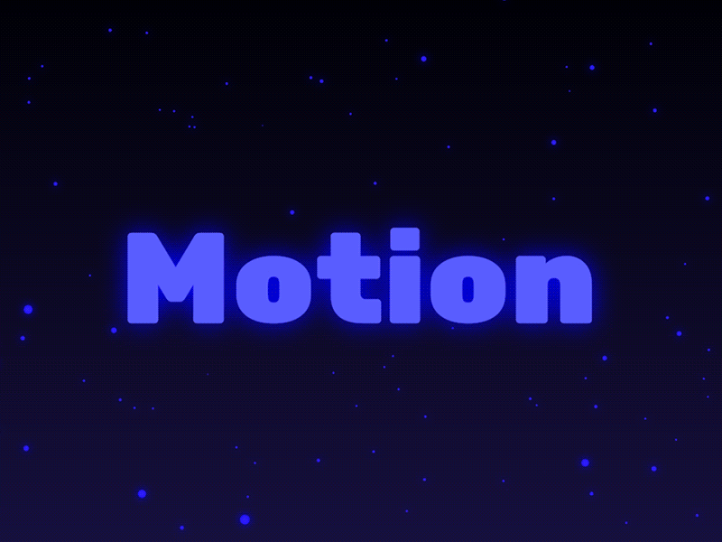 Motion week #1 animation challenge logo mask motion neon particles space stars text universe week