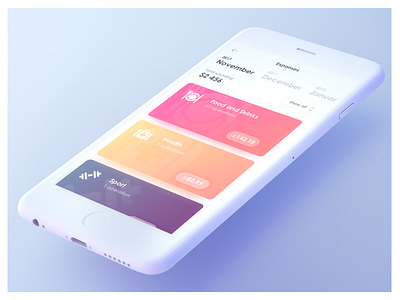 Wallet UI concept cards categories gradients trends ui wallet