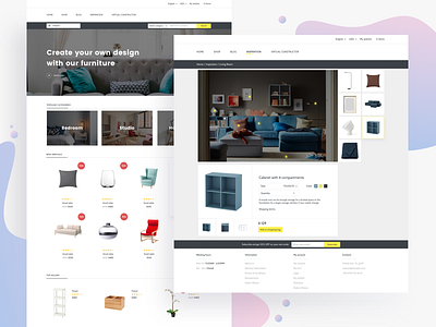 Furniture | online shop concept design e commerce furniture landing online presentation product card shop ui ux web website