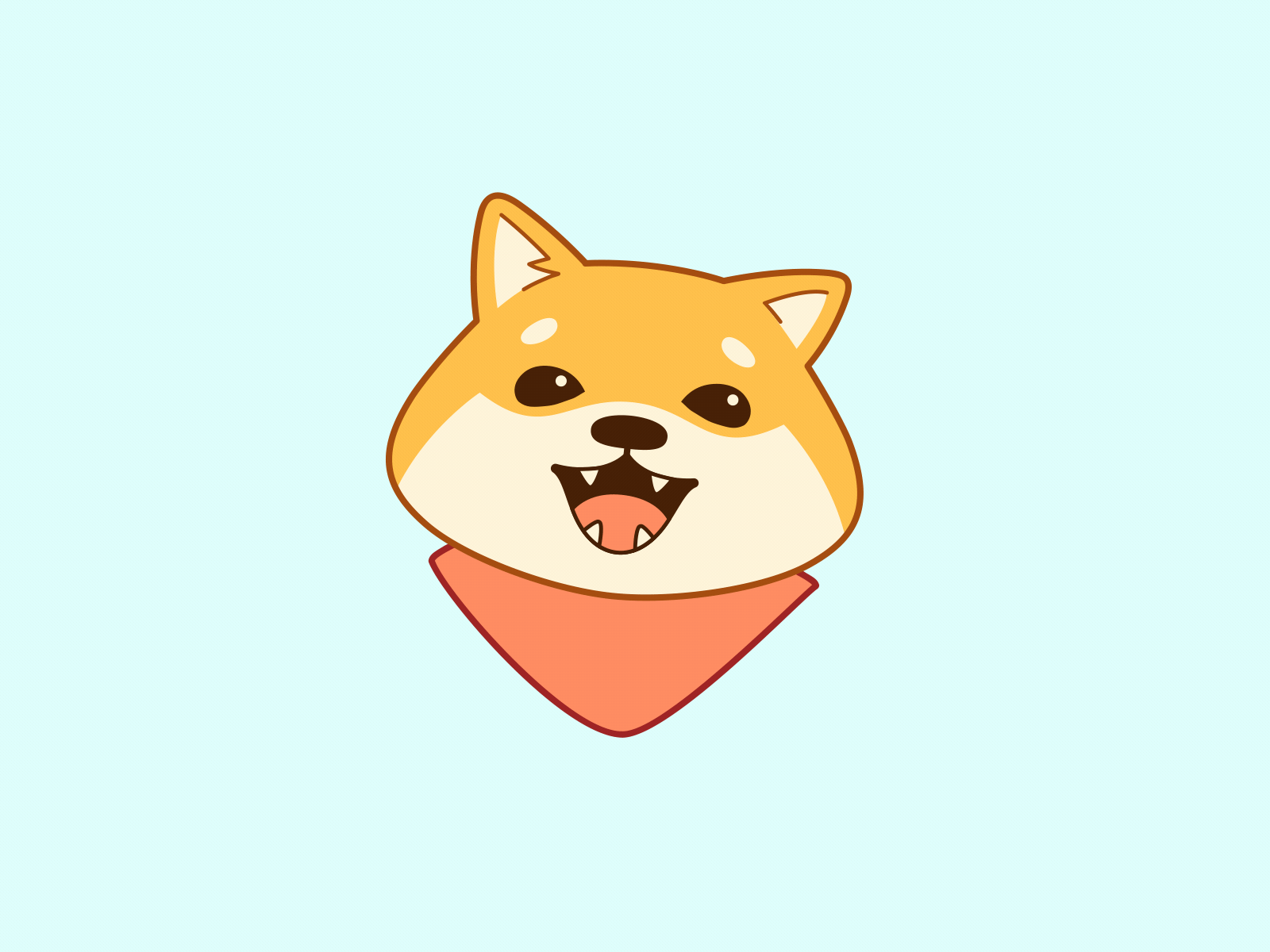 Smiling Dog cute dog doggy illustration pet puppy shiba shibainu smile smiley smiling vector