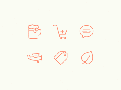 After Lockdown Animated Icons chat shopping aircraft airplane beer lottie animated free motion animation icons icon