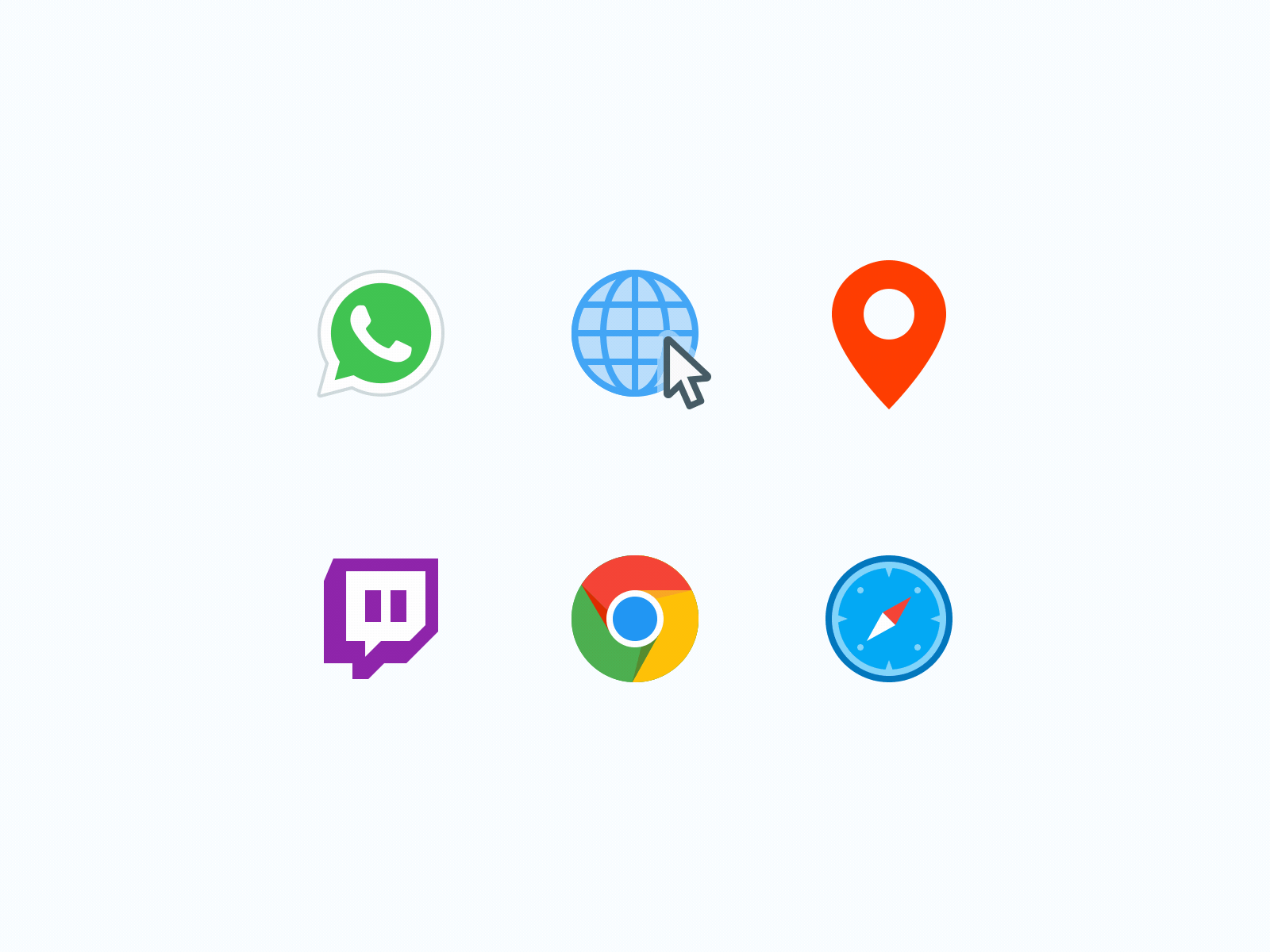 Animated Social Media animated animation chrome icon icons internet location logo motion social media twitch whatsapp