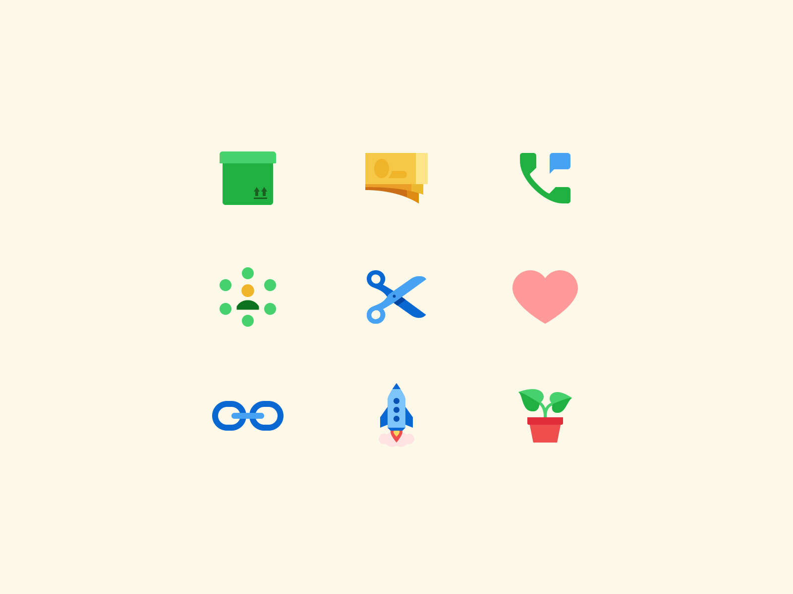Random Things animated animation cut heart icon icons link money motion phone plant product