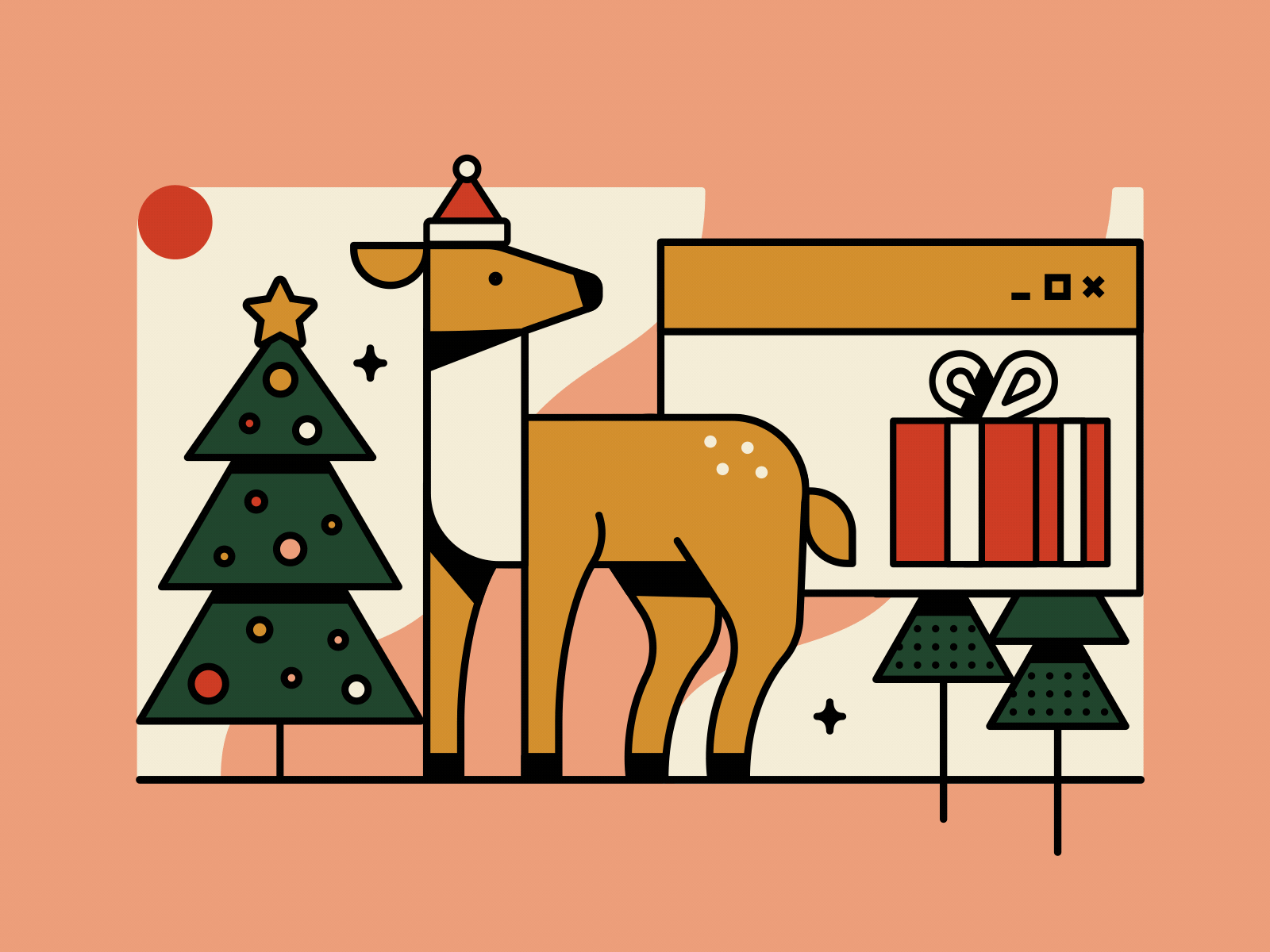 Dear Christmas Deer... 2d animation animated animation christmas christmas tree deer gift illustration merry xmas motion new year reindeer