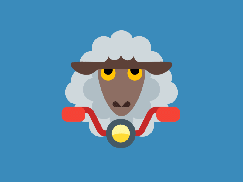 Towards Dribbble! animal animation bike icons8 riding sheep