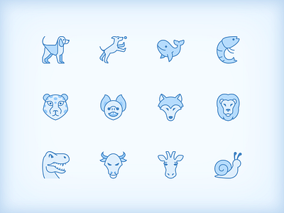 2000+ Icon Set - Blue UI Animals