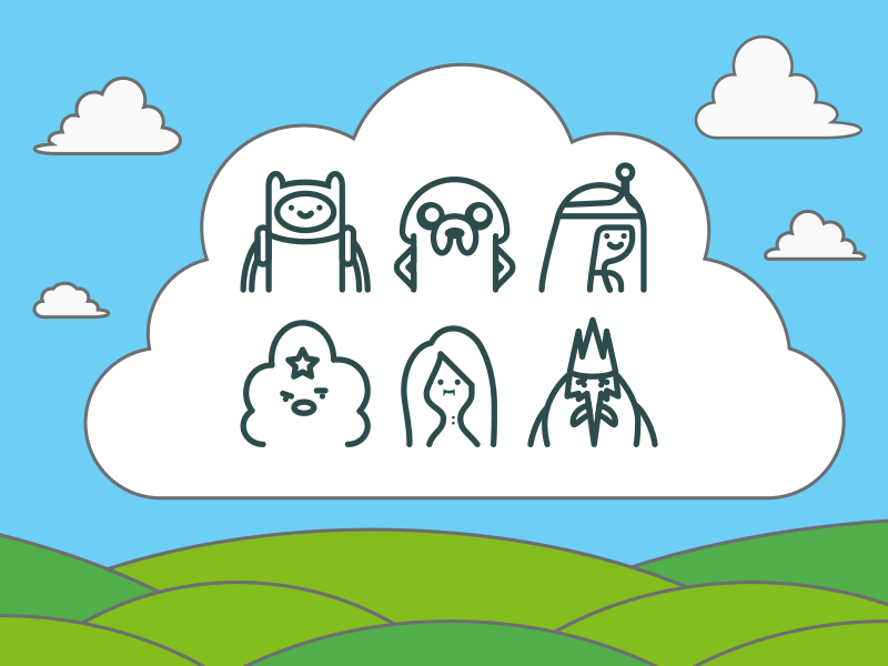 Adventure Time iOS icons adventure time bubblegum finn ice icon ios jack king lumpy marceline princess space