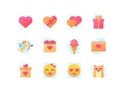 Freebie: Valentine's day icon set cupid emoji free freebie heart ice cream icon icons love set valentine valentines day