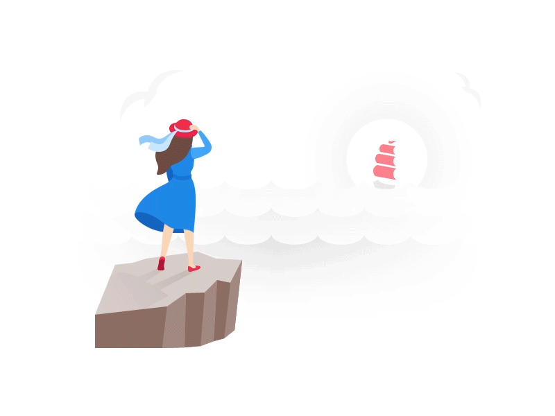 Page Loading Animation animation girl load loading page red scarlet sails sea wait waiting