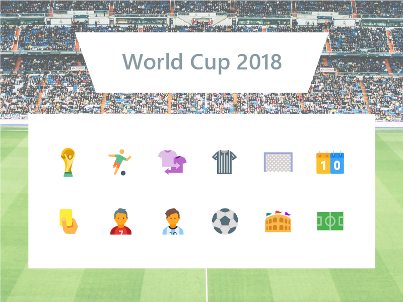 2018 FIFA World Cup Icons 2018 color flat football free freebie icon icons set soccer world cup