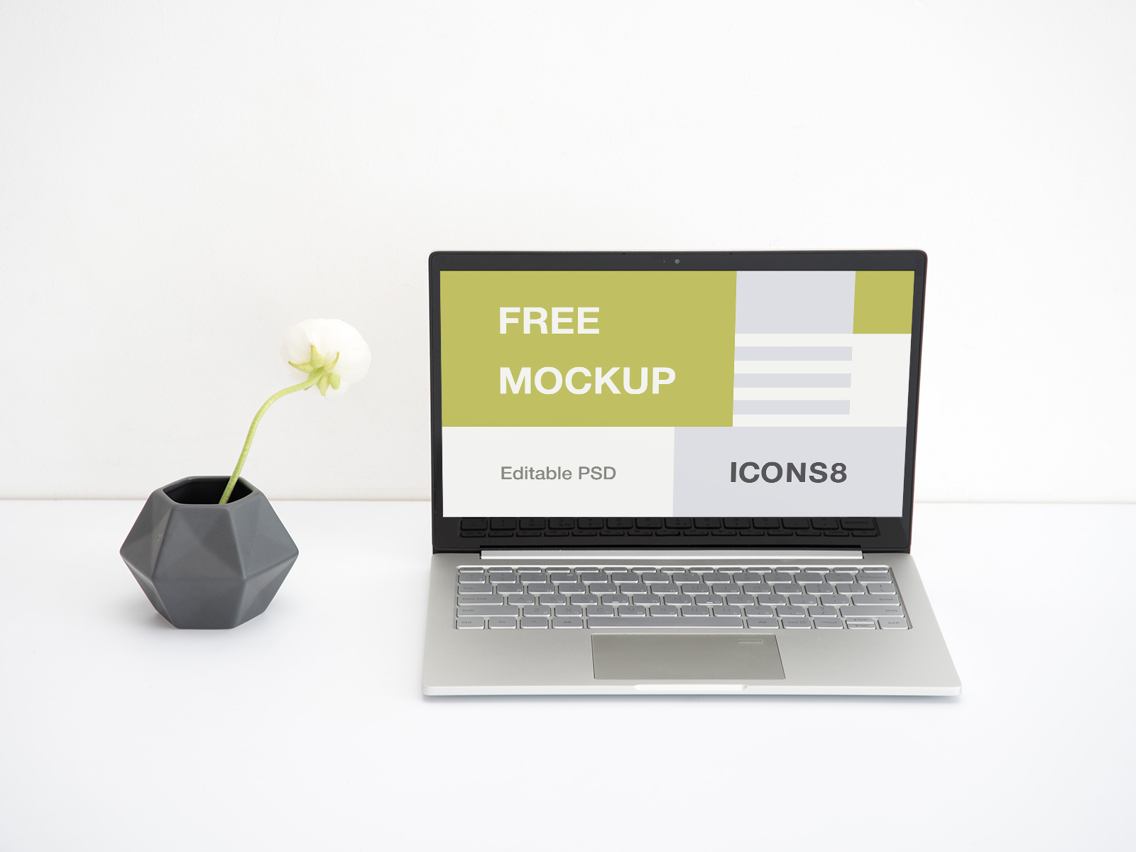 Download Workspace Laptop Mockup by Margarita Ivanchikova for Icons8 on Dribbble