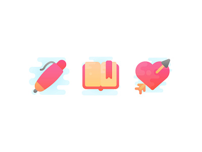 Tomorrow is Valentine's Day book cute heart icon iconography icons love pencil romance romantic valentine day vector