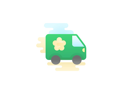 Flower truck icon car cute delivery flower icon iconography illustration spring transport truck van vector