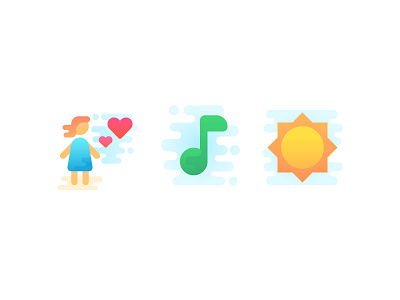 Spring is here! cute girl icon iconography icons love music singing sun sunshine vector woman