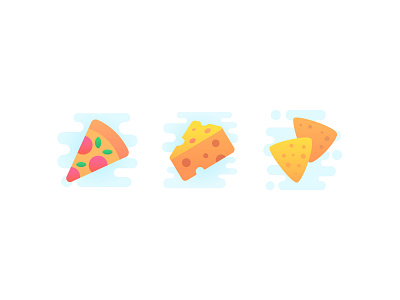 A Few Tasty Things cheese cute delicious food icon iconography icons nachos pizza snack tasty vector