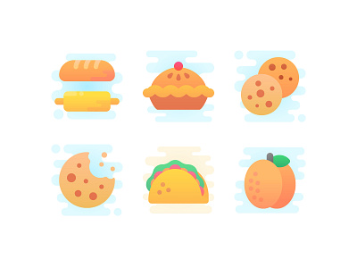 Cheat meal plans baguette cake cookie cookies cute icon iconography icons pastry peach taco vector