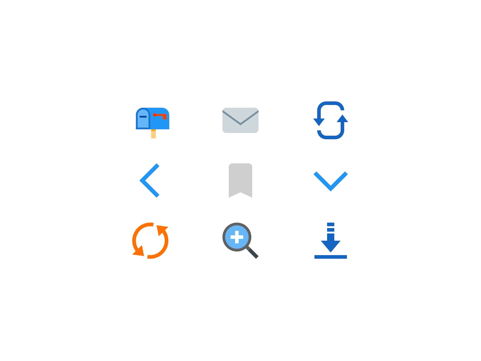 Simple Animated Icons in Color Style animated animation bookmark download icon icons letter mail message mograph motion refresh