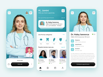 Find a doctor - Health care app app application branding clean design doctor health illustration profile ui userexperience ux visual