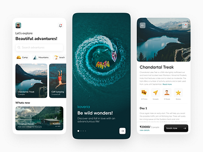 Be wild wonders Mobile app UI