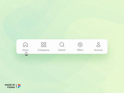 Bottom Navigation Animation - Made in Figma animation bottomnav icons microanimation mobile motion graphics prototype ui