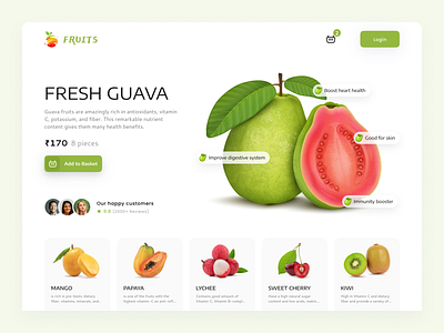 Fresh fruits landing page - Website