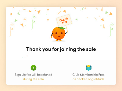 Thanking our customers branding card clean design grofers illustartion illustration minimalist orange photoshop sticker thankscard thankyou ui ui ux vector