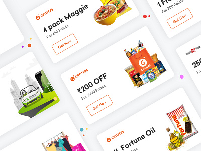 WinWin Rewards app benefits branding card clean design grofers illustration savings ui ux vector