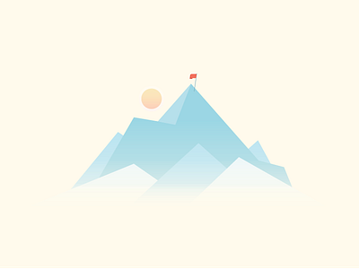 Icy Mountain blue flag flat illustration illustrator mountain vector