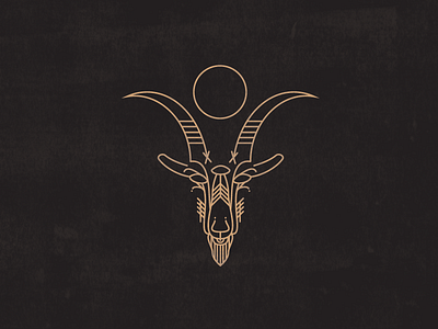 Sinister Goat black goat gold illustration illustrator line tattoo vector