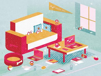 You've Been Busy flat illustrator isometric vector