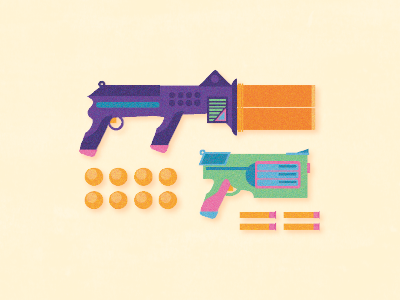 Nerfed ammo flat gun illustrator nerf nineties vector