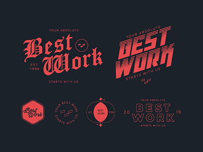 "Best Work" lettering typography vector