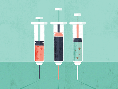 Syringes flat illustrator painterly texture vector