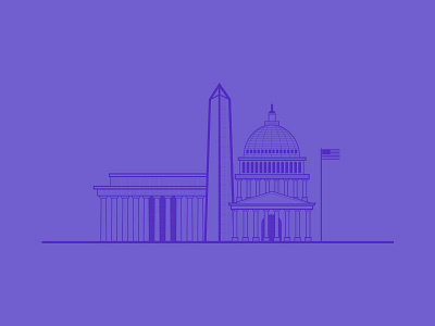 Washington DC capitol dc illustrator line purple vector washington